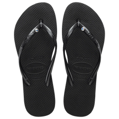 Women's Slim Crystal Flip Flops