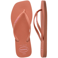Women's Slim Square Logo Pop Up Flip Flops
