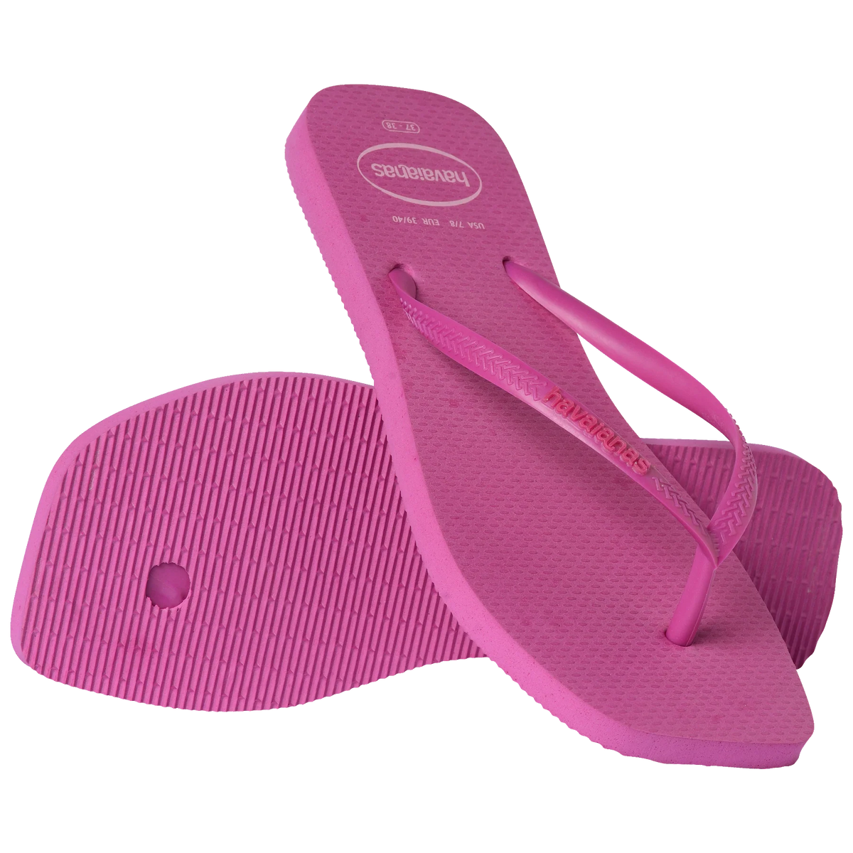 Women's Slim Square Logo Pop Up Flip Flops